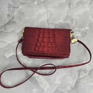 Brahmin Minuette crossbody bag in red opal Melbourne leather